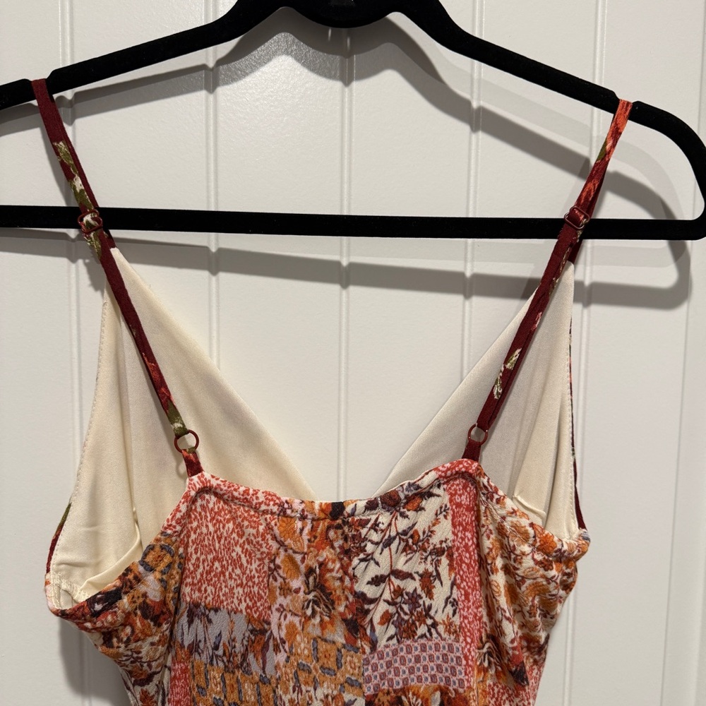 Sincerely Jules Burgundy and Cream Patchwork Floral Maxi Dress - Picture 7 of 12